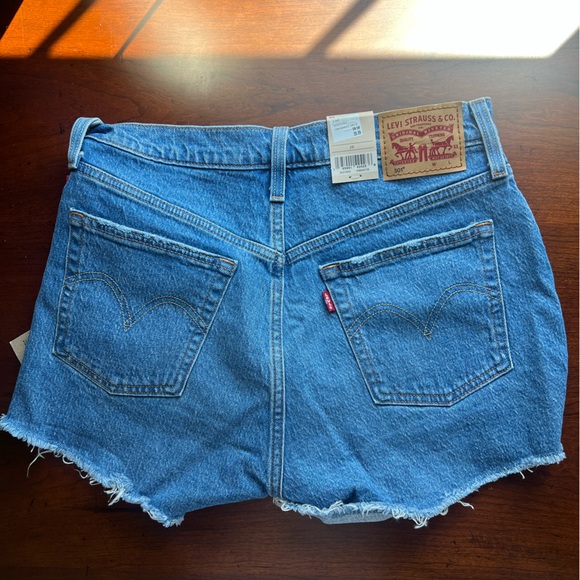 Levi's 501 Women's Distressed Blue Jean Shorts - Picture 3 of 4